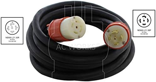 AC Radovi [L2130PR] SOOW 10/5 NEMA L21-30 30A 3-faza 120/208V kabel za produženje industrijske gume