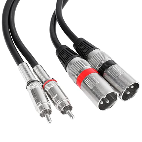 ITSROCK XLR TO RCA kabel, teški dual XLR muški do dvostruki RCA HiFi stereo audio kabel, 2 XLR do 2 RCA međusobno povezivanje