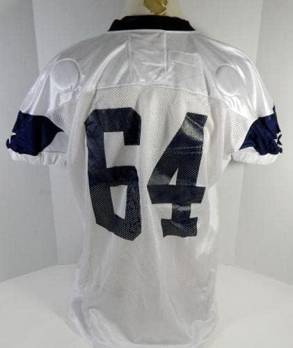 2020. Dallas kauboji Greg Senat 64 Igra izdana bijela vježba dres dp18908 - Nepotpisana NFL igra korištena dresova