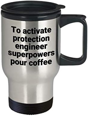 Šalica za putnički inženjer za zaštitu - smiješna sarkastična noviteta od nehrđajućeg čelika supersila kave za kavu