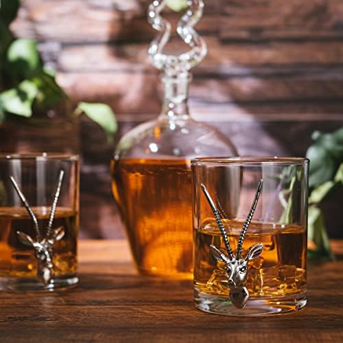 Stag antler Whiskey & Wine Decanter Set 8,5 h sa 2 naočale od 12 oz - lov na alkoholne piće Scotch Bourbon Poklon za njega
