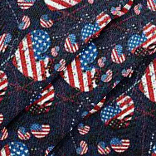 4. srpnja košulje za žene s američkom zastavom ljetna majica kratkih rukava s izrezom u obliku slova U I 2 džepa bluze Svečana