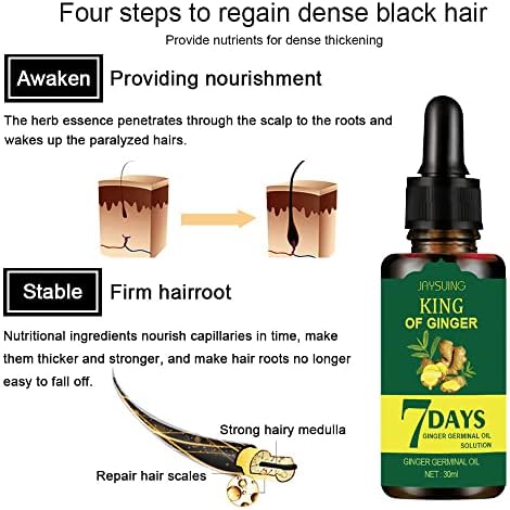 1pcs ulje za rast kose 7-dnevni serum za klice đumbira za liječenje gubitka kose, prirodni serum đumbira za rast kose,
