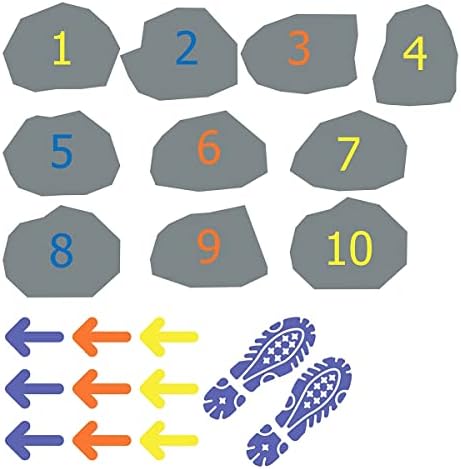 Rock Hop Početak Playscape - Brojevi brojevi 1-10 Školski i učionica senzorni pribor za pribor - s 21 prilagođenim naljepnicama