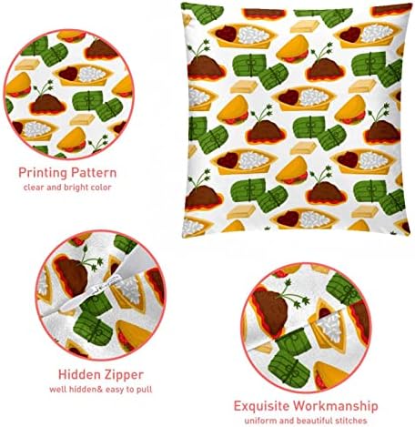VBFOFBV SET od 2 poklopca za lumbalne jastuke, mekani ukrasi za dekor kućne seoske kuće, knedle za crtice s hranom taco curry