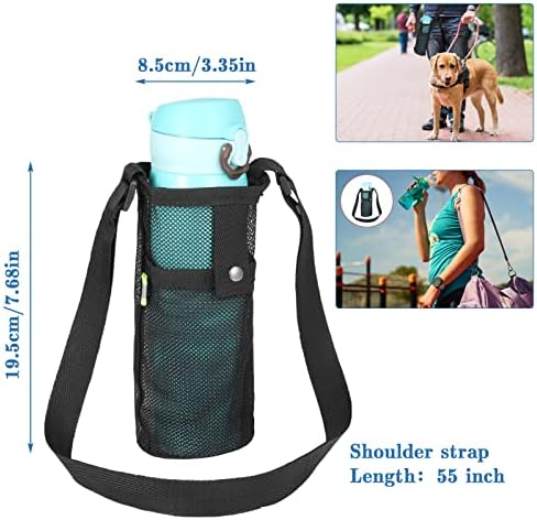 2 PCS držač za bocu vode, nosač boca s vodom s remenom i vrećicom, mrežicu za boce s vodom, sportska teretana za vodu torbicu