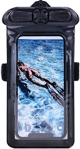 Torbica za telefon Vaxson crne boje, kompatibilan s vodootporan slučajem iQOO U1x Dry Bag [Nije zaštitna folija za ekran]