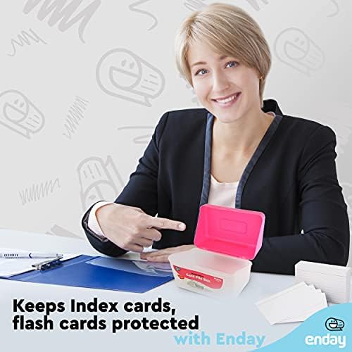 Enday Index Index Card Welder Pink, 3x5 Napomena Slučaj organizatora flash kartice, datoteka s indeksnom karticom w/flip