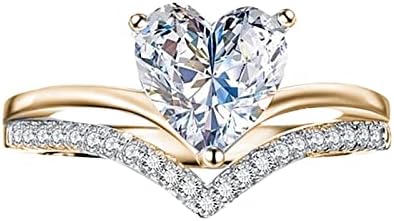 Jednostavni prstenovi za žene Zlatni srebrni prsten 511 ženski prstenovi Bijela svadbena ženska veličina Nakit srce prstenovi
