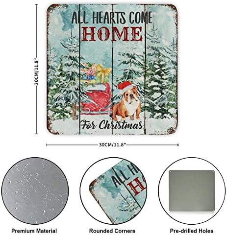 Sva srca dolaze kući za božićni vintage metalni limen natpis Metal Umjetnički otisci potpisuju rustikalni plak za kućnu sobu