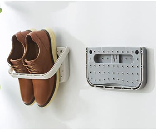 6pcs siva + bijela usisna cipela za pohranu cipela u kupaonici kućna pasta sklopivi zid zidni polipropilenski regali su izdržljivi