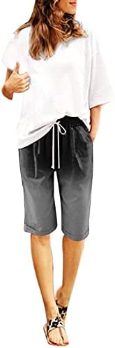 Miashui pod suknjama kratke hlače za žene tiskaju ljetni otisci s visokim strukom plus kratke hlače za vezanje jean kratkih