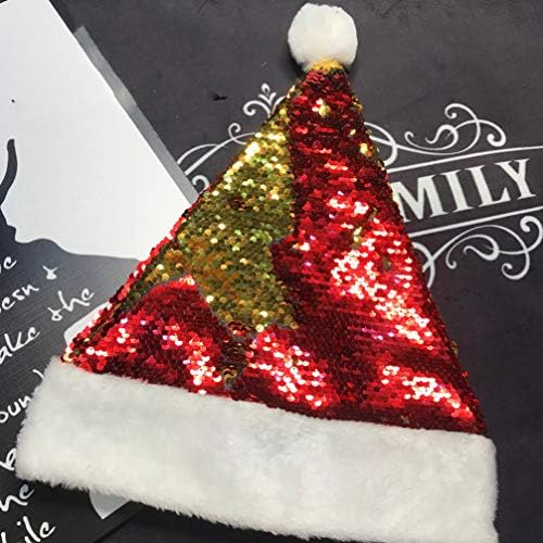 Božićni festivalski šešir Uniseks svjetlucavi šešir Djeda Mraza dekor plišani Božićni šešir sa šljokicama 2pcs