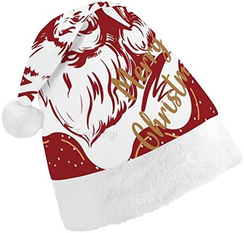 Božićni šešir Djeda Mraza, Sretan Božić, Božićni šešir Djeda Mraza za odrasle, udobni Uniseks Božićni Šeširi za novogodišnju