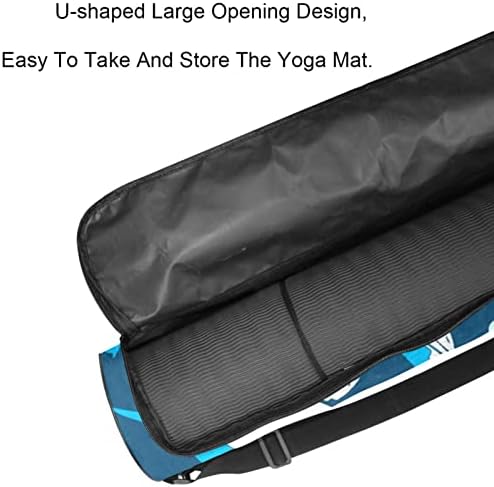 Ratgdn Yoga Mat torba, zavijanje morskih pasa uzorak vježbanja joga prostirke nosač punog zipa joga prostirke s podesivim