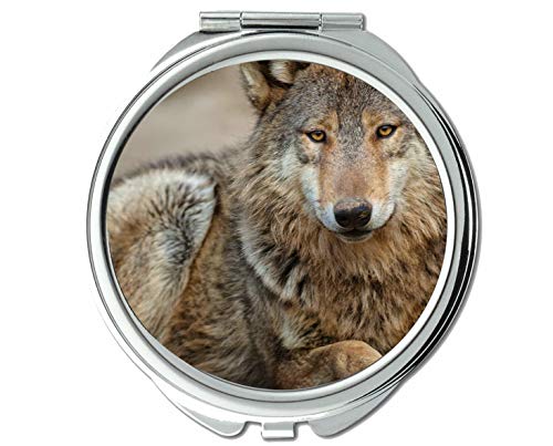 Ogledalo, ogledalo za putovanje, džepni zrcalo životinjskog vuka, 1 x 2x povećavanje