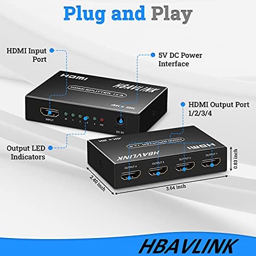 HDMI razdjelnik 1 u 4 za više TV -a + HDMI Switch 5 u 1 Out za više izvora uređaja