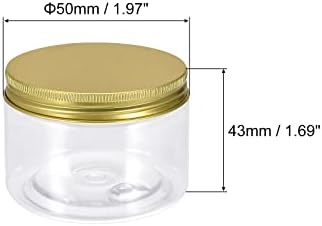 prozirne plastične staklenke od 8kom aluminijskog poklopca zlatne boje 1,7 oz / 50 ml okrugle posude za pohranu hrane za