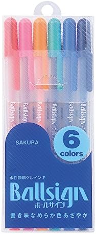Sakura gel olovka s tintom, kuglica, kuglični znak 6 set boja