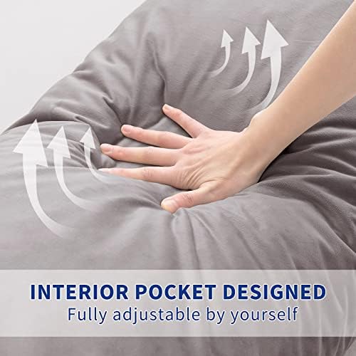 Miulee jastuk cijelog tijela za odrasle - Shredped Memory Pjena dugačak jastuk s mekanim baršunastim jastučnicama - Premium