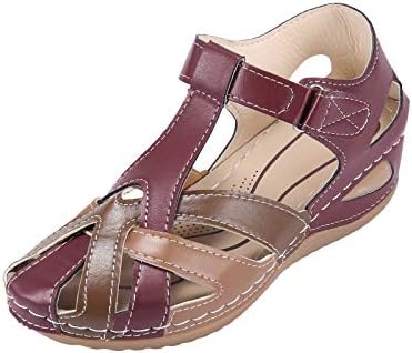Šuplje sandale s nožnim prstima za žene, mekana pužena vintage ljetna casual bez klizanja platforme platforme sandale ljepote