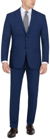 DKNY muški moderni odijelo za visoke performanse razdvaja hlače za haljine, plava karirana, 34W x 29L US