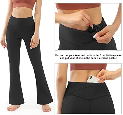 Ženske joga hlače Pune dužine / Capri hlače s džepovima, lepršave hlače za vježbanje s visokim strukom, Radne hlače za haljinu