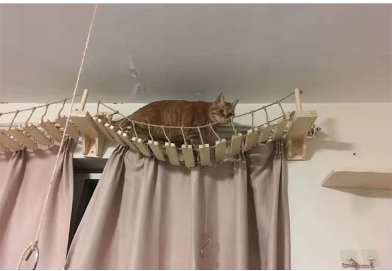 90 cm mačji most okvir za penjanje drvena kućna mačka kućica na drvetu krevet viseća mreža sisal grebalica mačji namještaj