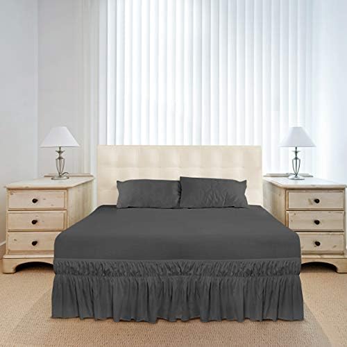 Utopia posteljina s dvostrukim elastičnim krevetom - Jednostavno omotavanje oko ruffle - suknja s mikrofiberom s podesivim