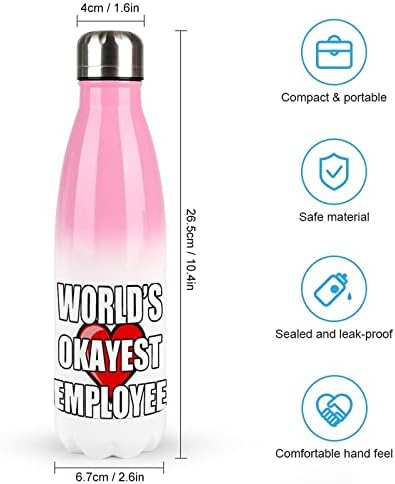 Svjetski okejnica zaposlenika boca od nehrđajućeg čelika s poklopcem izoliranim čaša