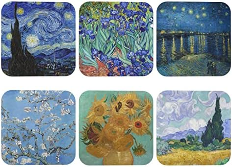 Set za podmetače za piće u ponudi-upotrijebite 6 poznatih van Goghovih slika, jedinstvene darove za domaćinstvo za ukrašavanje