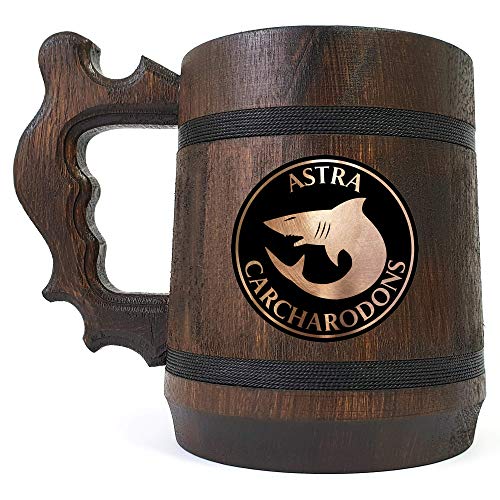 Carhorhodons drvena šalica za pivo, Warhammer 40K ugravirano pivo Stein, prilagođeni poklon za pivo za igrače, ručno rađena