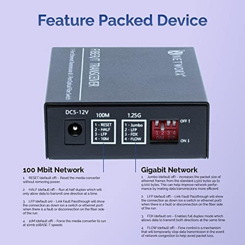 Networx Gigabit Ethernet vlaknasti medija Converter - UTP do 1000BASE -ZX - ST SINGLEMODE, 80km, 1550NM