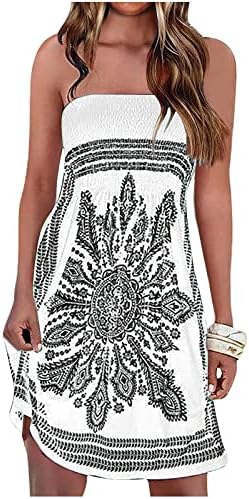 FQZWONG Ljetne haljine za žene 2023 seksi špageti na kaiševi Sundress casual plaža za odmor za zabavu klub modna havajska