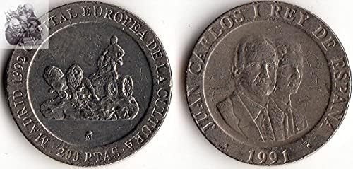 Europska Španjolska 200 Péda Memorial Coin Coin 1991 Edition Strani kovanica Komemorativna zbirka