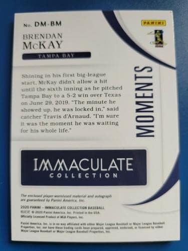 Brendan McKay 2020 Bezgrešan debitantski trenuci RC Auto JSY D 49/99 Tampa Bay Rays! - Autografirani MLB dresovi