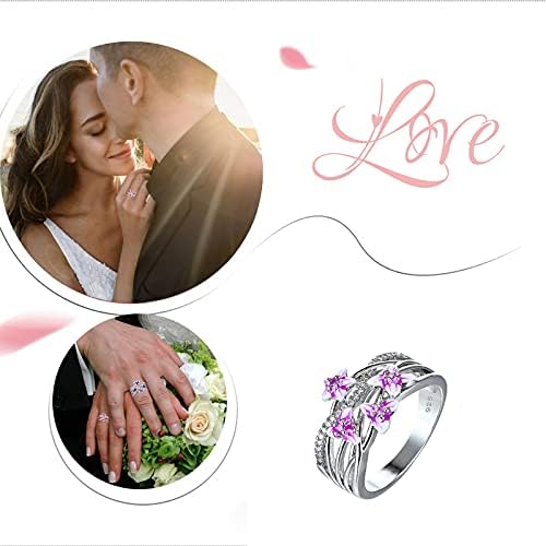 2023 novi ljepljivi ljubičasti ženski zaručnički prsten za pečenje u boji s dijamantnim prstenom za kćer, visoki i niski