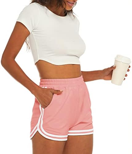 Caitefaso Womens Lounge Atletske kratke hlače Slatke udobne kratke hlače u teretani znoj s džepovima