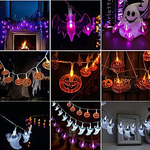 ZYPNB 4PCS HALLOWEEN OVDORNA ODJELJAKA SVIJETSKI, 30 LED -ovih lampiona String bundeva Ghost Skull Slull Ruka Spider Decoration