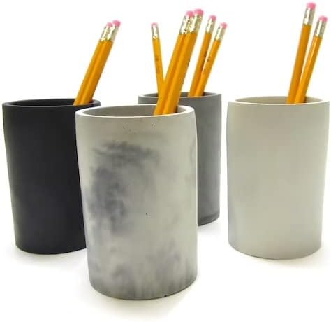 Šalica olovke, šalica betona olovke, uredski dekor, držač olovke, šalica četkice za zube, dekor kućnog ureda