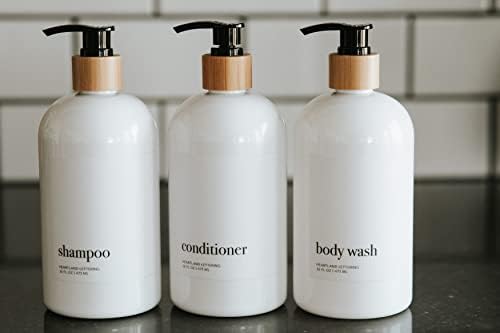 Plastični šampon i regenerator s gornjim dozatorom od bambusa, bambusovim dodacima za kupaonicu, boce za tuširanje koje se