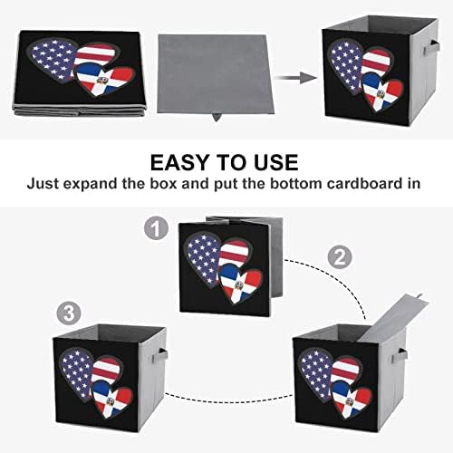 Međusobna srca u SAD -u dominikanska republika zastava koja se može sprječavati kockice za skladištenje tkanina kutija 11