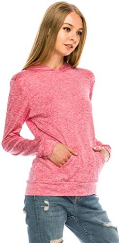 Reneseille ženska kapuljača pulover dukserica - ležerni dugi rukavi vitki fit opremljeni aktivni trening osnovni džemper
