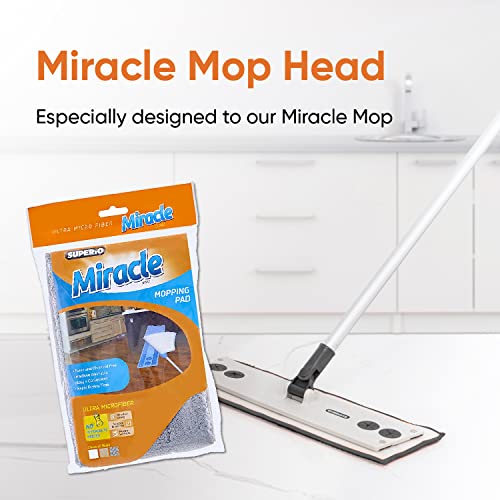 Superio Microfiber mop jastučići, punjenje Miracle Mop, zamjenska glava za mop za prašinu od 16 inča vlažni mop za punjenje