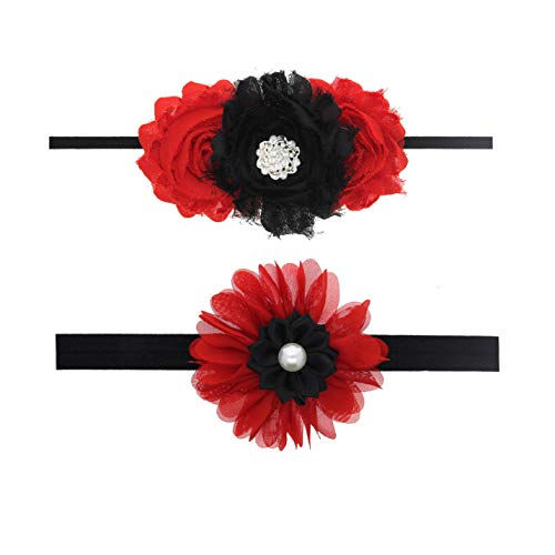 Crna i crvena cvjetna traka za glavu za djevojčice Crna cvjetna traka za glavu crvena traka za glavu 517