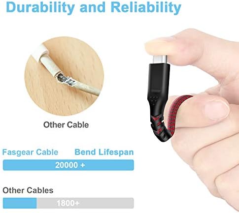 Kabel Fasgear Warp Charge 30 W za Oneplus 8 Pro 8,7 Pro 7T, [3 ft] Kabel za punjenje Dash USB C brzog punjenja 20 W s najlona