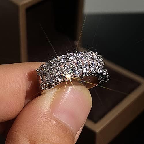 * Ženski vjenčani prsten princeze okruglog kroja zaručnički prsten za zaruke masivni prstenovi