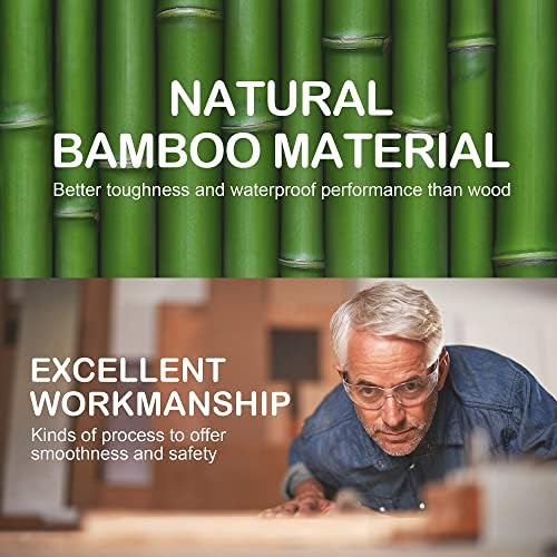 WISUCE Prava kutna polica od bambusa, 4 slojeve polica za tuširanje za tuširanje, kutni stalak za skladištenje, mali