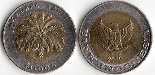 Asia Indonezija 1000 rupee kovanica dvobojni metalni novčić dvobojni umetnuti godina dekoracija nasumično