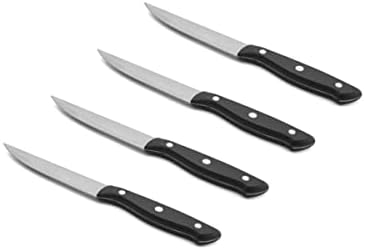 Set noževa za odrezak s trostrukom zakovicom 4 komada, crni